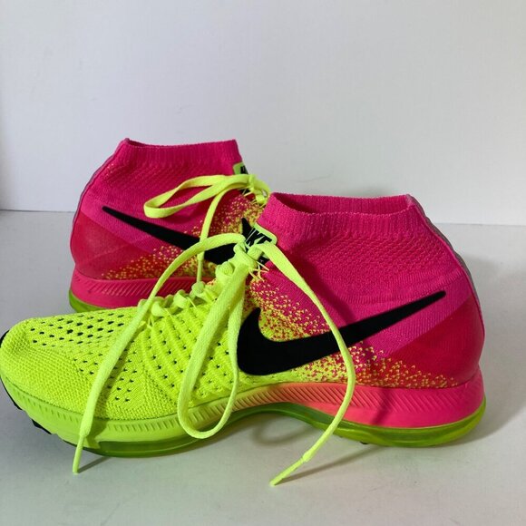 Womens Nike Zoom All Out Flyknit OC Unlimited Pink Green 7 845717-999 - Picture 3 of 9